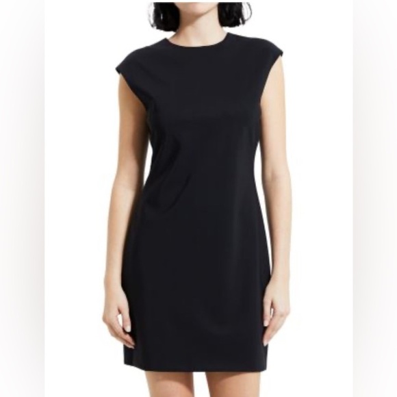 NWT! Anthropology-Maeve Black Sheath Mini Dress Cap Sleeve Crew Neck - Picture 1 of 10